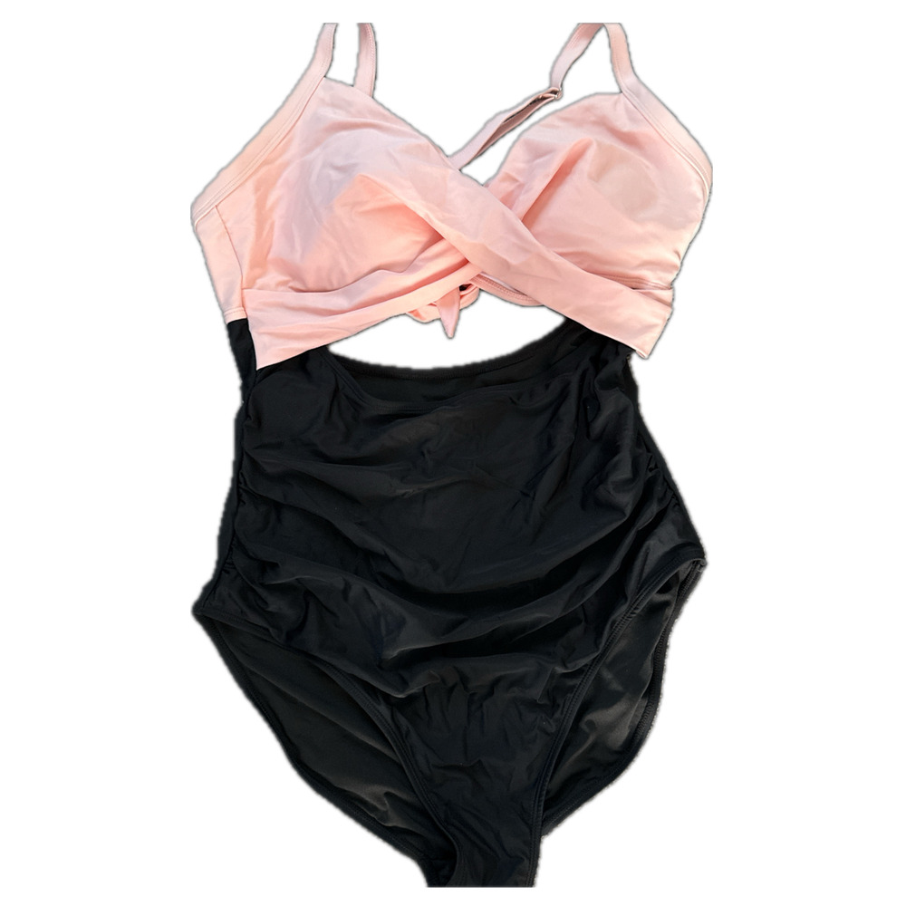 Pink and black one-piece swimsuit #swimwear. Brand New Size Women's Large